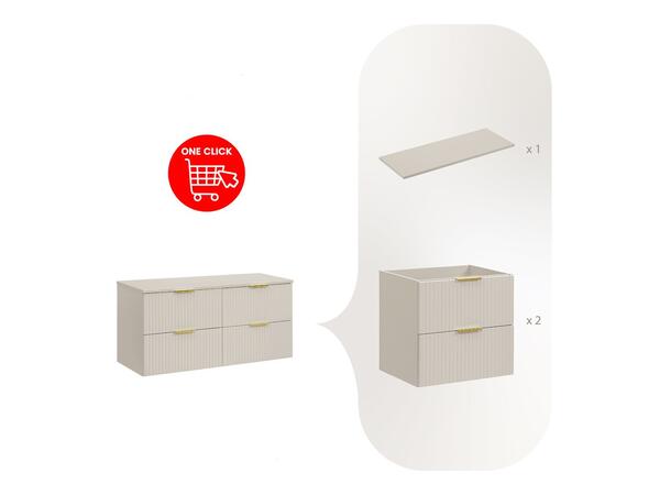 Underskap m/benkeplate ADEL CASHMERE 120 120x46x57 - 4 Skuffer