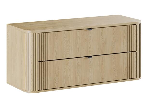 Underskap m/benkeplate OVALIA CREMONA 120x46x52 - 2 Skuffer - Eik Cremona