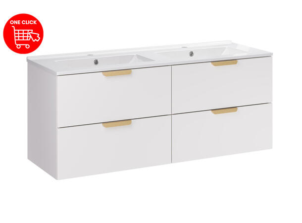 Underskap med servant Aster White 120 120x46x50 - 4 Skuffer