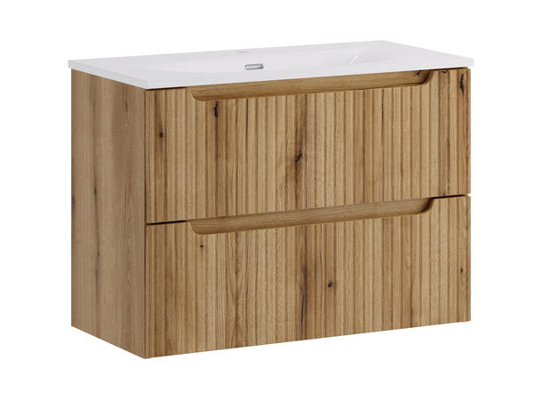 Underskap med servant Nova Eik 80 cm 80x39x57- 2 Skuffer