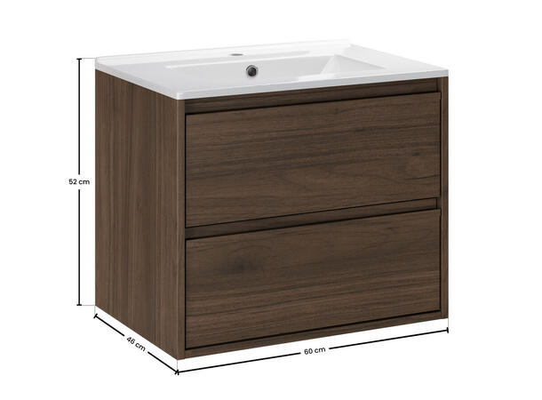 Underskap med servant VIOLA  VILLA 60 cm 60x46x50 - 2 Skuffer