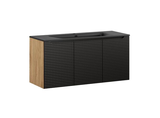 Underskap med servant  LUXOR  BLACK 120 120x46x57  m/3 dør