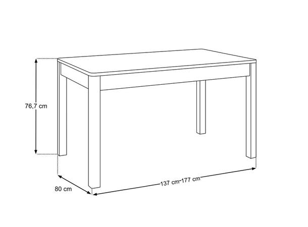 Valmo uttrekkbart spisebord 137–177 × 80 cm – Valnøtt