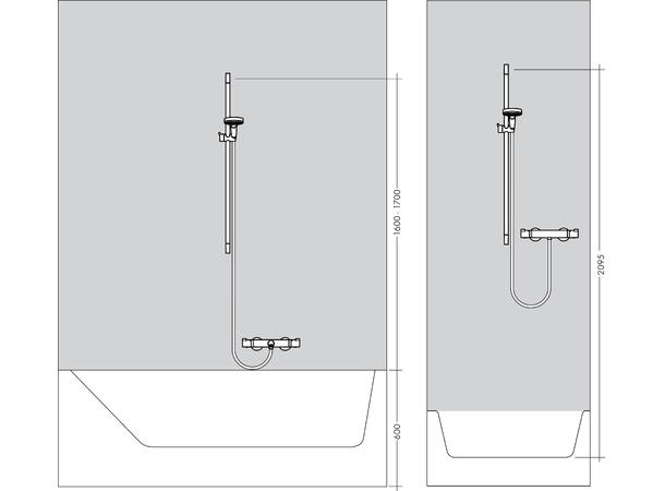 Dusjsett Hansgrohe CromaSelect S Vario 3jet med dusjstang 90 cm - Hvit/krom -