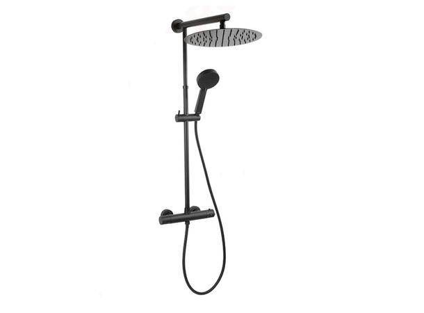 Dusjsystem  Trevi Med termostat - Svart matt