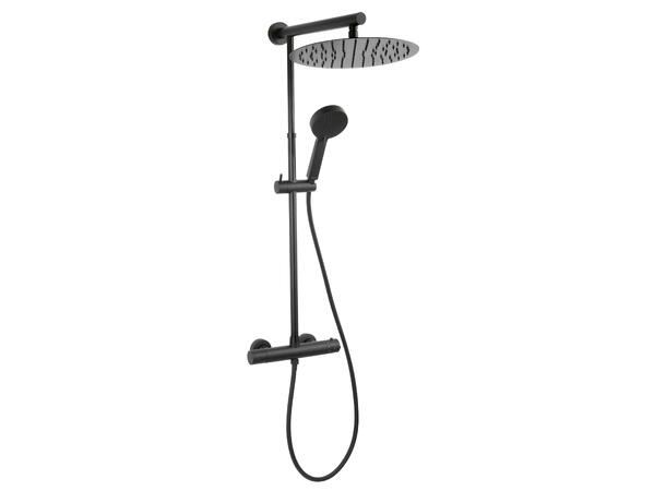 Dusjsystem  Trevi Med termostat - Svart matt